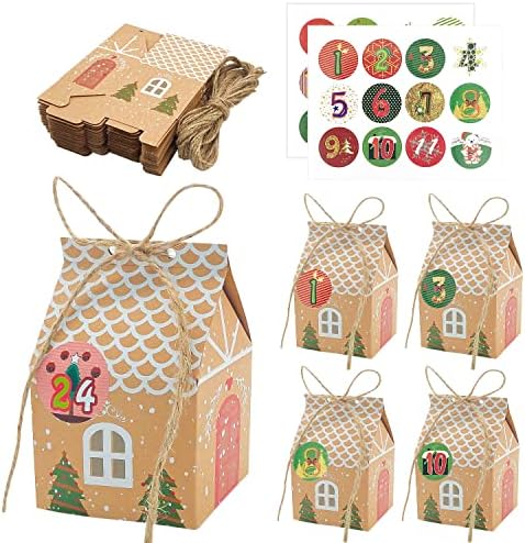 RUBY Adventskalender Zum Selbstbefüllen - 24 Weihnachtshäuschen Mit Aufklebern