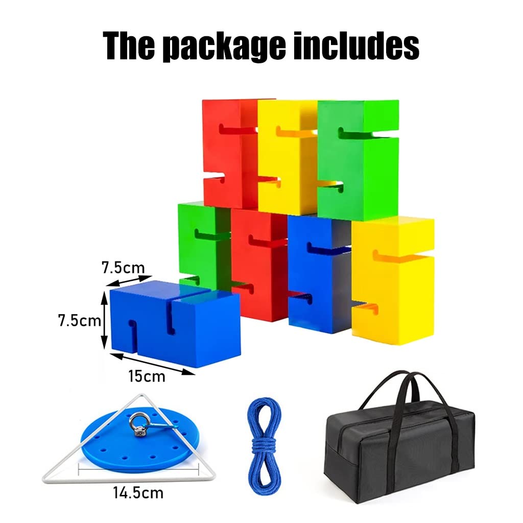 Juegos de Team Building, Juego cooperativo de apilar Bloques for 5-20 Personas | Juegos comunicación, liderazgo y Trabajo en Equipo for Empresas(Colorido,5pcs)