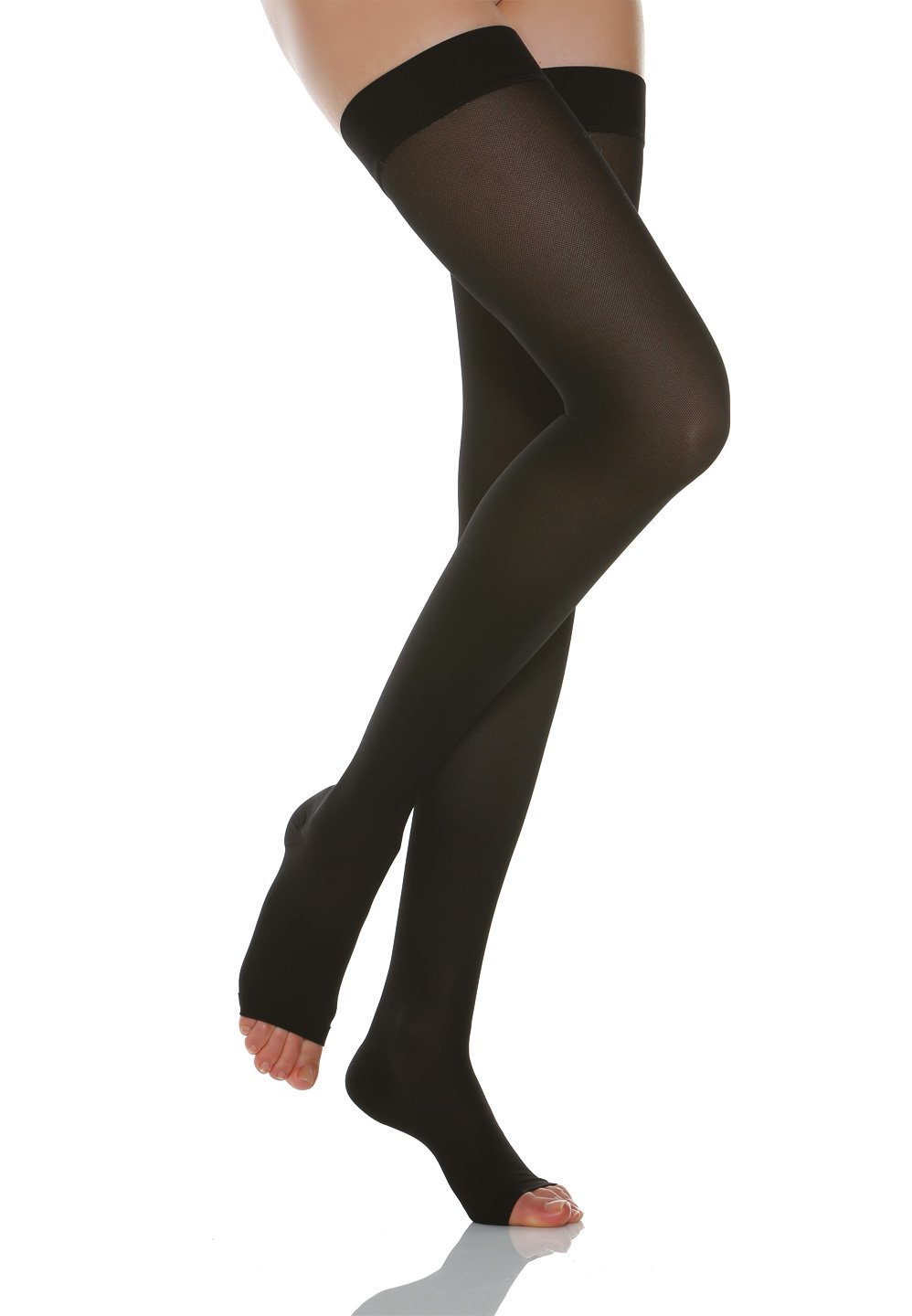 Sponsored Ad – Relaxsan Basic 970A (Black 1/S) - 280 denier open-toe firm support hold up stockings 22-27 mmHg
