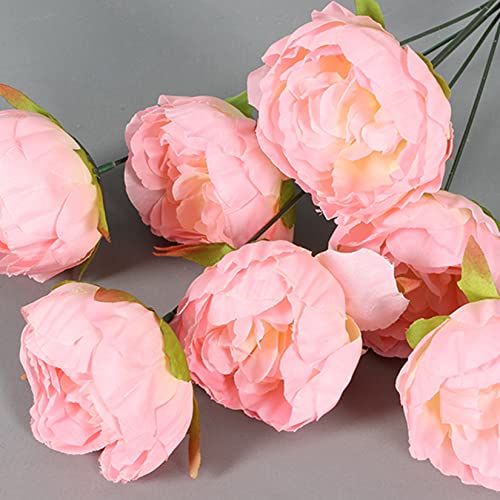 Fagushome 25 Pcs Silk Peony Artificial Flower Heads 4 Inch Fake Peony Flowers Heads With Stems Artificial Peony Flower Heads In Bulk Wholesale For Wedding Home Decor (Pink) #TOP3