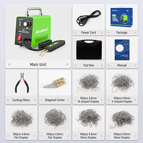 Mr Cartool Plastic Welder Kit Automotive Bumper Fixer Hot Stapler Plastic Repair Kit, C210 Car Welding Machine 110V 15W-80W With 600 Hot Staples For Vehicles #TOP4