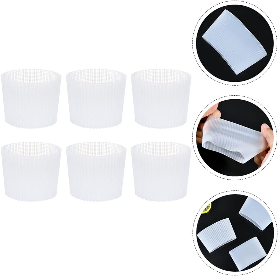 Cabilock 6-pack Silicone Mug Sleeves Non-Slip Cup Cover Heat Resistant Coffee Cup Holder Flexible Bottle Cover for Hot Water 4.52 X 4.52 X 2.36 in