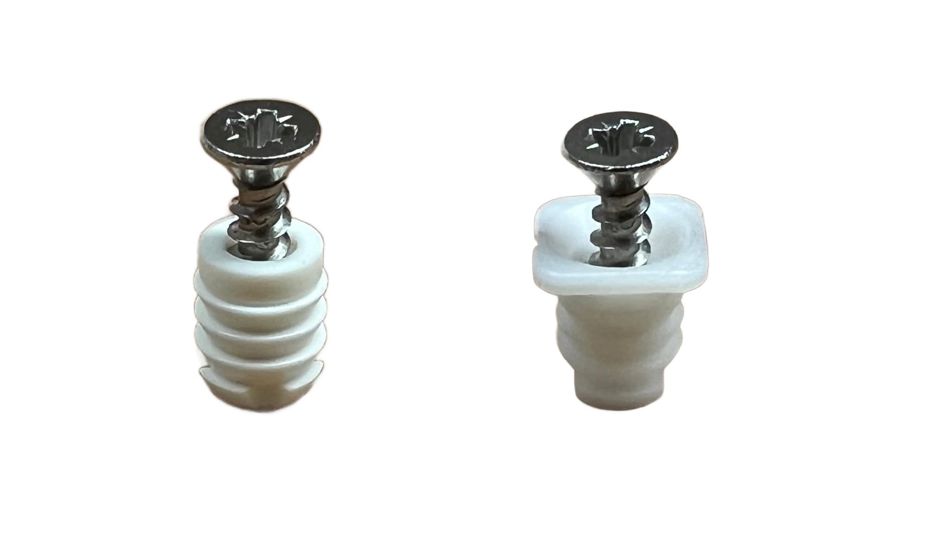 8mm Plastic Cabinet Hinge Dowel Inserts, Choose with Flanged or Non-Flanged Includes Screws and Bumpers/for Replacment and Repair of Cabinet Hinges 12 per Pack by E.H.C. (Flange)