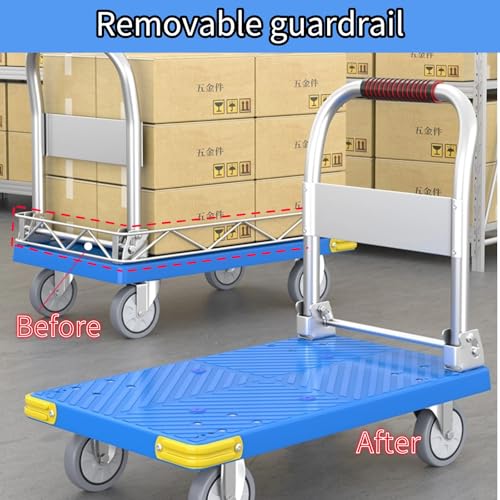 Carretilla plegable para carga 200kg azul 73x49cm miniatura 2