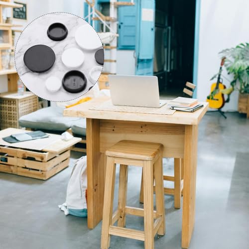Image of MECCANIXITY 100PCS 6mm(1 /4 inch) Black Plastic Hole Plugs, Flush Type Panel Hole Plugs Insert End Caps for Locking Hole Tubes Furniture Cabinet
