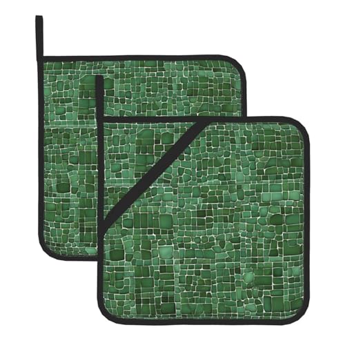 Lot de 2 maniques en peau d'alligator résistant à la chaleur pour four et comptoir - 2