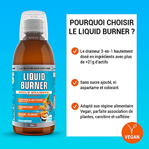 LIQUIDE BURNER, DRAINEUR 3 en 1 - Brûle Graisse, Contrôle du Poids, Destocke, Brûle les Graisses, Draine, Elimine - Flacon de 500ml - Saveur Pina Colada - Eric Favre – Image 5