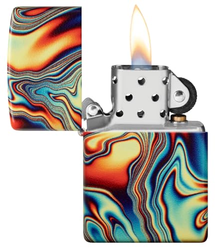 Zippo Sturmfeuerzeug - Colorful Swirl, 540° Glow-in-The-Dark - Nachfüllbar - Wiederverwendbar - Windfestes Design - Geschenkbox - Made in USA