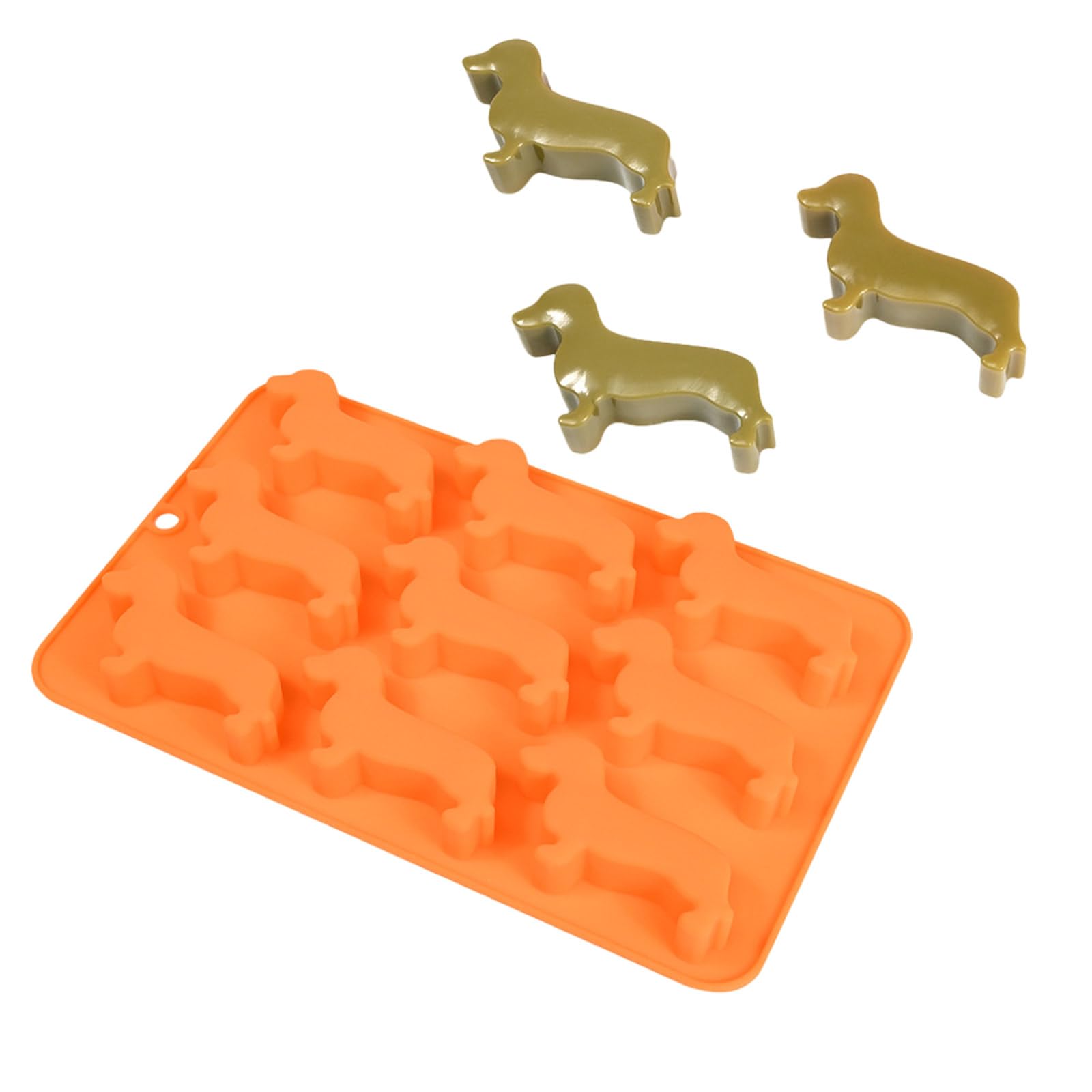 ATRYG Flexible Silicone 9 Cavity Dachshund Shape Chocolate Silicone Food Grade Safe for Baking and Freezing
