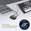 LiNKFOR 4 Channel Stereo Audio Mixer CX400 Metal Shell Support 6.35mm Input and Output Mini Passive Stereo Mixer with Separate Volume Controls (6.35mm 4 Channel with RGB light) #5