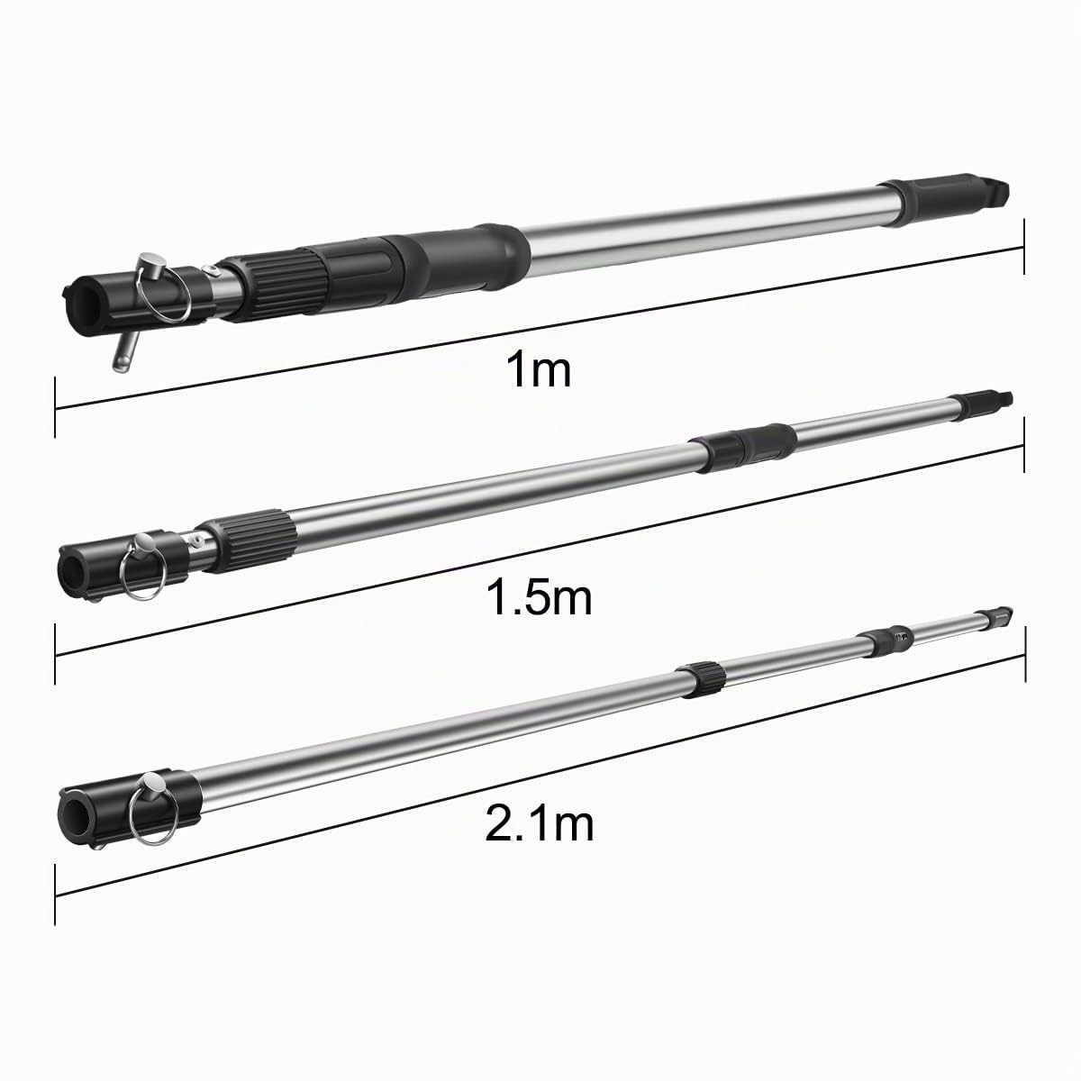 Set Lame per Rasatura 30/50/80 cm | Tre Lame in Acciaio Inox con Ricambi, Manico Telescopico e Valigetta per Pareti, Soffitti, Stucco e Cartongesso