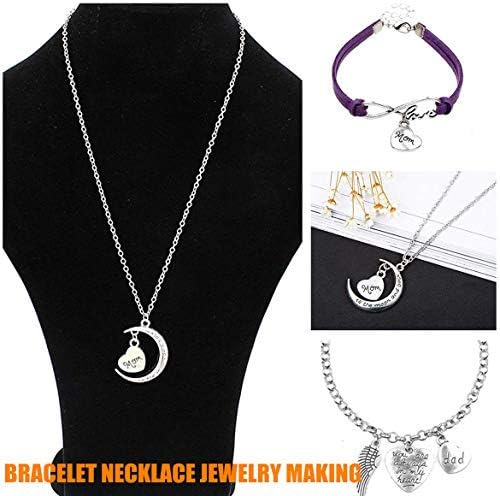 50 Pack Family Pendant Heart Shaped Charms Mom Dad Brother Sister Grandma Grandpa Uncle Aunt Daugther Son Alloy Loose Beads for Jewelry Making Wine Charms