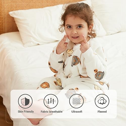 Image of MICHLEY Baby Sleeping Bag Sack with Legs Long Sleeve Wearable Pajamas | wearable blanket toddler baby, 9 Months-6T, Animal Designs, Flannel, Machine Wash