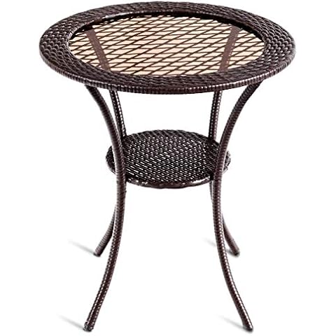 Tangkula 25" Patio Wicker Coffee Table Cover