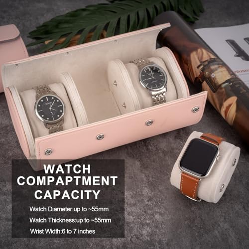 Boîte de rangement montres et bijoux compacte en polyuréthane design rétro marron - 6
