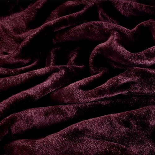 Image of ABRAZO Reversible Mink Blanket for Winter & AC | Double Bed 220x240 cm Soft & Warm Blanket /Dohar /Quilt /Comforter | All Season Use | (Wine)