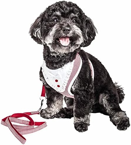 Pet Life ® Luxe Collection Spawling 2-in-1 Dog Harness and Leash with Ruffled pet Collar and Fashion Dog Bowtie – Pet Harness and Dog Costume with Reversible Mesh and Alloy Dog Leash attachments