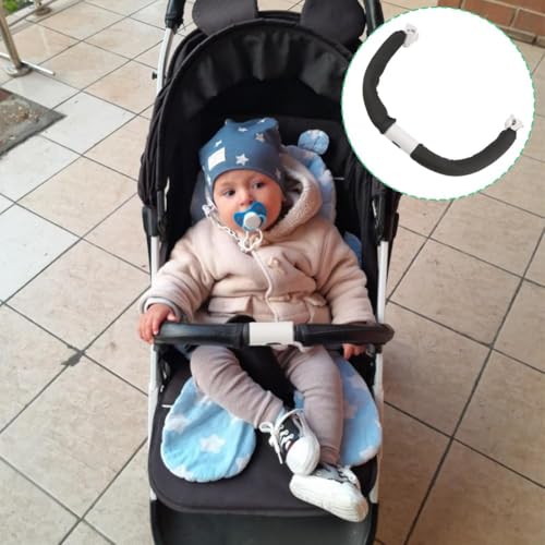Generische Kinderwagen Griff, Stoßstange Verstellbare Lenker Sichere Armlehne Baby Universal Abnehmbare Trolley Zubehör Lenkstange Offenem Design Einstellbare Bar Safe Handwerkzeuge Armlehnen(Schwarz)
