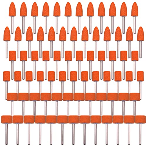 Rocaris 72 Pack Abrasive Mounted Stone Grinding Wheel 1/8" Shank, Buffing Wheels Head Mounted Grinding Point Stone For Power Rotary Tool #TOP23