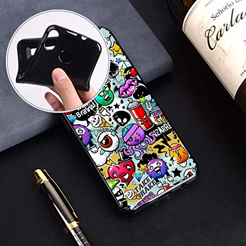 KJYF XS40 Protective Case Black Bumper TPU Cover + 2 Pieces Screen Protector for Motorola Moto E20 (6.5 Inches) Tempered Glass Film + Silicone Shell Mobile Phone Case - Image 2