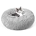 rabbitgoo Cuccia per Gatti Letto per Cani Super Morbida Peluche Rotondo, Cuscino Lettino Peloso per Cani Gatti di Piccola Taglia, Antiscivolo (50cm, Grigio Chiaro)