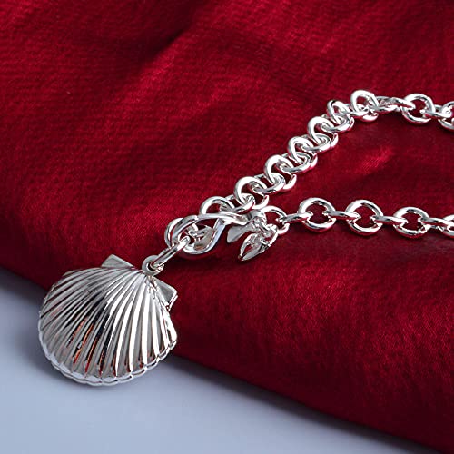 Pulsera de concha tallada a mano en plata para lucir en el día a día 4