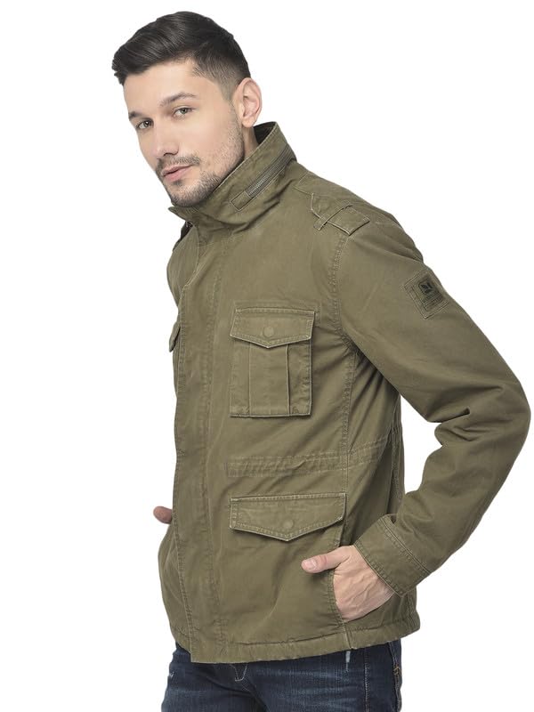 Image of Woodland Men Long Sleeves Open Front Regular Fit Polyester Standard Length Jackets