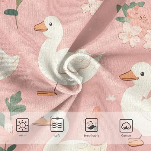 Wusikd Flowers Pink Girls' Underwear Cotton White Ducks Girls Briefs Soft Toddler Underwear 2T3