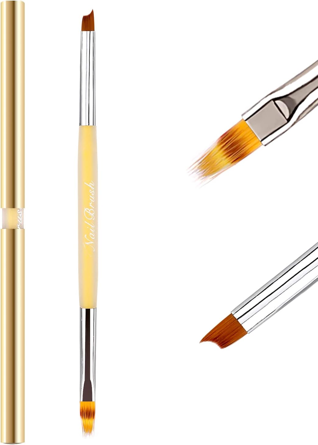 Double-End Nail Art Pen Penselen Brush Set voor Gellak Gel Polish met Deksel Dop Professional 1 STKS, 2 Hoofden Ombre/Franse Fijne Tip Kit