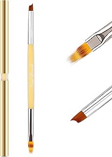 Pinceau Ombre/French Nail Art Ongles Gel Professionnel Double Embout avec Capuchon - LEA-SHALL 2 T&ecirc;tes Pinceaux Ombre/Fran&ccedil;ais pour Vernis Ongle Degrader UV Construction Acrylique Set
