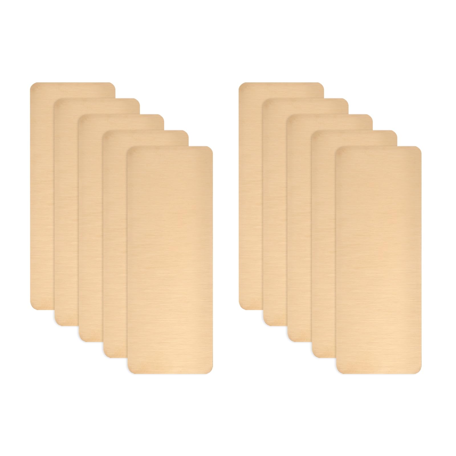 sourcing map 10pcs Metal Business Card Blanks, 66mm x 45mm x 0.5mm Stainless Steel Engraved Metal Business Visiting Name Cards for House Office DIY Gift Invitation(Brushed Copper)
