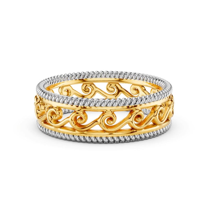 Image of KISNA 9KT / 14KT / 18KT Classic Rope Yellow Gold Ring For Women | S14