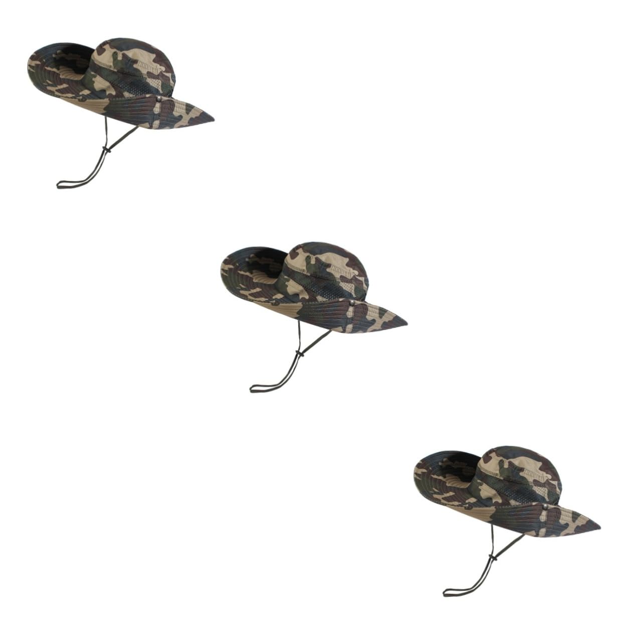 Toyvian 3piezas Sombrero De Camping Ajustable Unisex Protección Solar UV Gorro Transpirable para Senderismo Pesca y Caza Rápido Secado