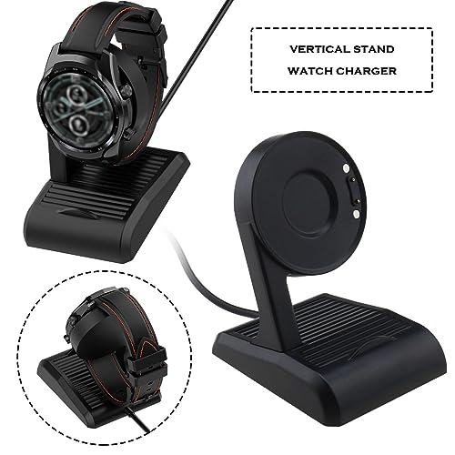 Create idea USB Charging Cable Compatible with Ticwatch Pro5 Prox Pro3 Pro 3 LTE Replacement Charger Dock Adapter Smartwatch Accessories 1M Length Black