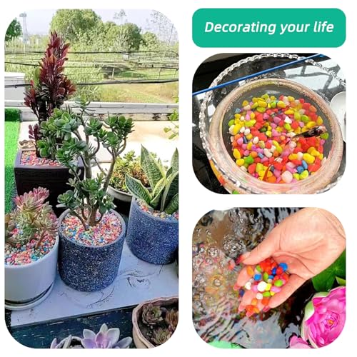 Image of Green Pebbles for Crafts, 0.9 Pound Natural Polished Aquarium Gravel, Decorative Pebbles for Indoor Plants, Turtle Tank, Vase, Succulents Cactus, Garden Landscaping