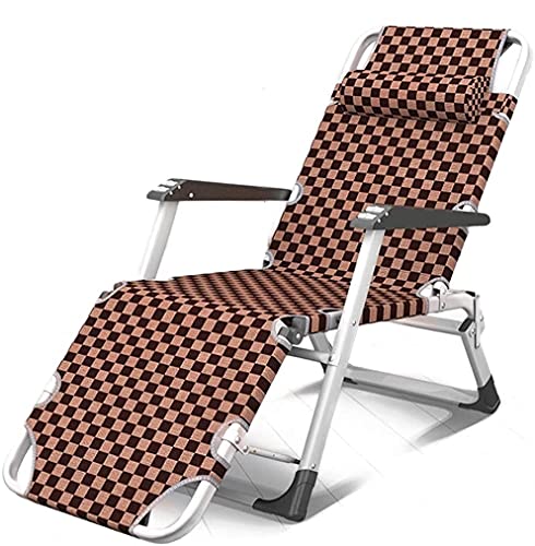 Chaise longue inclinable robuste et imperméable marron, fauteuil confortable réglable. - 2