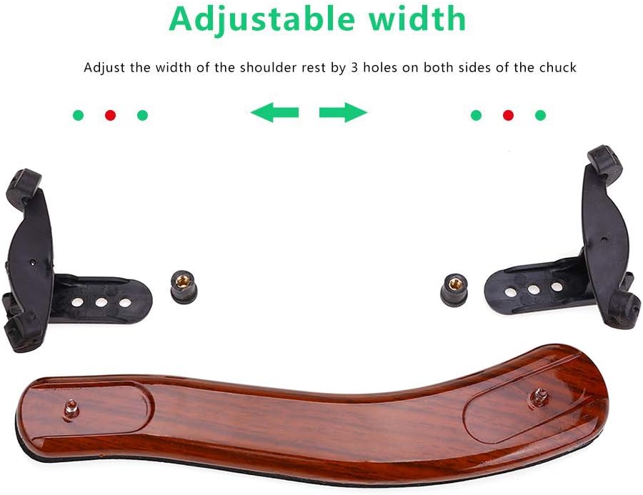 NANYI Violin Shoulder Rest for 4/4 and 3/4 with Collapsible and Height Adjustable Feet, Imitation wood grain.