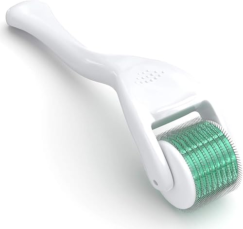 Derma Roller - Instrumento cosmético de microdermoabrasión para la cara microaguja de titanio 540 de 011 pulgadas incluye estuche de almacenamiento