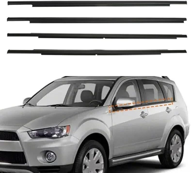 に適合する アウトランダー 2007-2012 に適合する 4個入り カーウィンドウ アウター ウェザーストリップ サイドドア モー