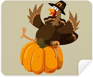 Happy Thanksgiving Day Pumkin Pattern Cleaning Cloth Screen Cleaner 2pcs Suede Fabric
