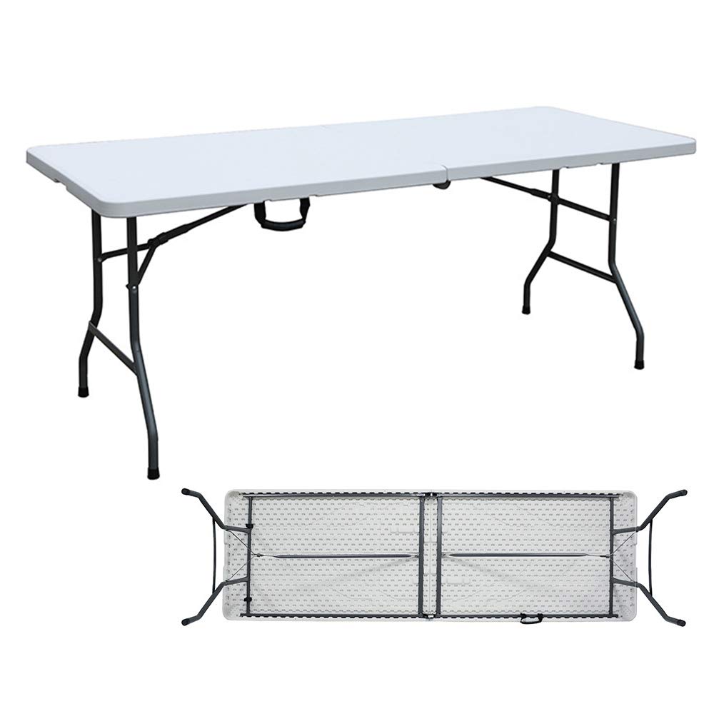 XYLQXD4ft 5ft 6ft Folding Table, Camping Tables That Fold Up Lightweight SZRP, Campland Outdoor Folding Table