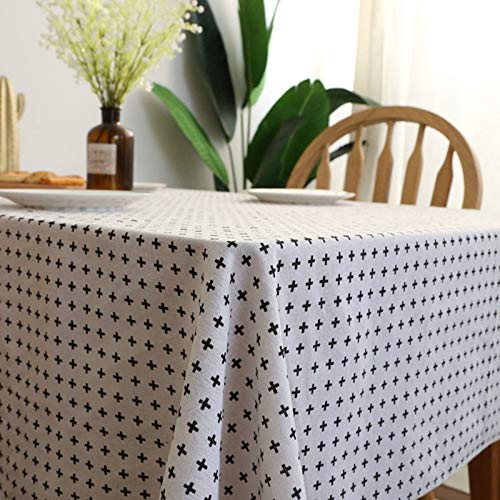 Nappe Petite Croix 140x240cm en polyester style moderne pour table rectangulaire