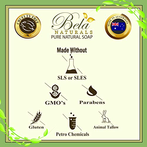 Bela, Olive Oil with Cocoa Butter, Natural Ingredient Soap Bars, Triple-French Milled Moisturizing Natural Soap Bars Gift Sulfate-Free (93g) 3.3 oz each - 6 Pack - Thumbnail 7