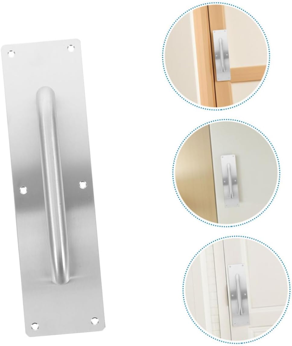 Gadpiparty 2pcs Stainless Steel Push Pull Door Handle Plates for Fire Doors Ergonomic Design for Barn and Garage Use for Outdoor Gates and Fences
