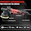 AOBEN Buffer Polisher,5 inch Dual Action Polisher,Long Orbit 16mm Random Buffer Polisher kit with 6 Variable Speed 1000-5500rpm,Detachable Handle,7 Buffing Pads for Car detailing Polishing and Waxing