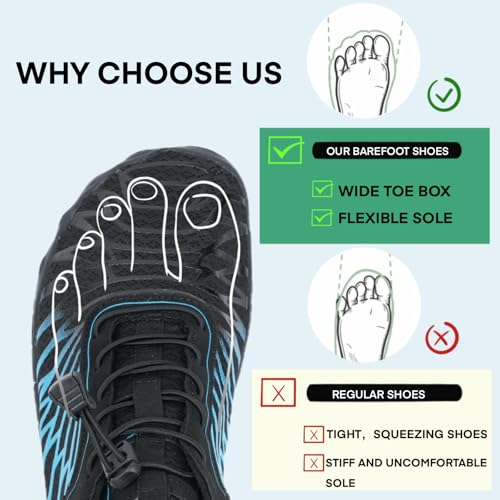 Image of Hike Barefoot Shoes for Women Men with Wide Toe Box, Healthy & Non-Slip Breathable Barefoot Water Shoes Beach Pool Aqua Swim Surf Hiking Walking Shoes