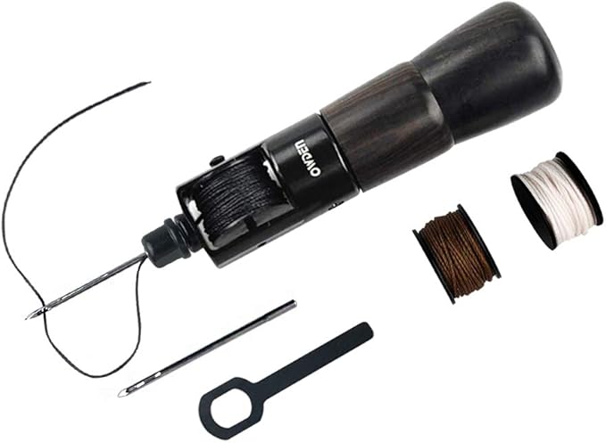 OWDEN Professional Leathercraft Stitch awl tool, Leather Sewing Awl tool for leather, Belt, Canvas, Fabric, Bag repair lockstitch tool set.Speedy Stitcher Professional leather craft tool.(3 Thread Colors) OWDEN Professional Leathercraft Stitch awl tool, Leather Sewing Awl tool for leather, Belt, Canvas, Fabric, Bag repair lockstitch tool set.Speedy Stitcher Professional leather craft tool.(3 Thread Colors)