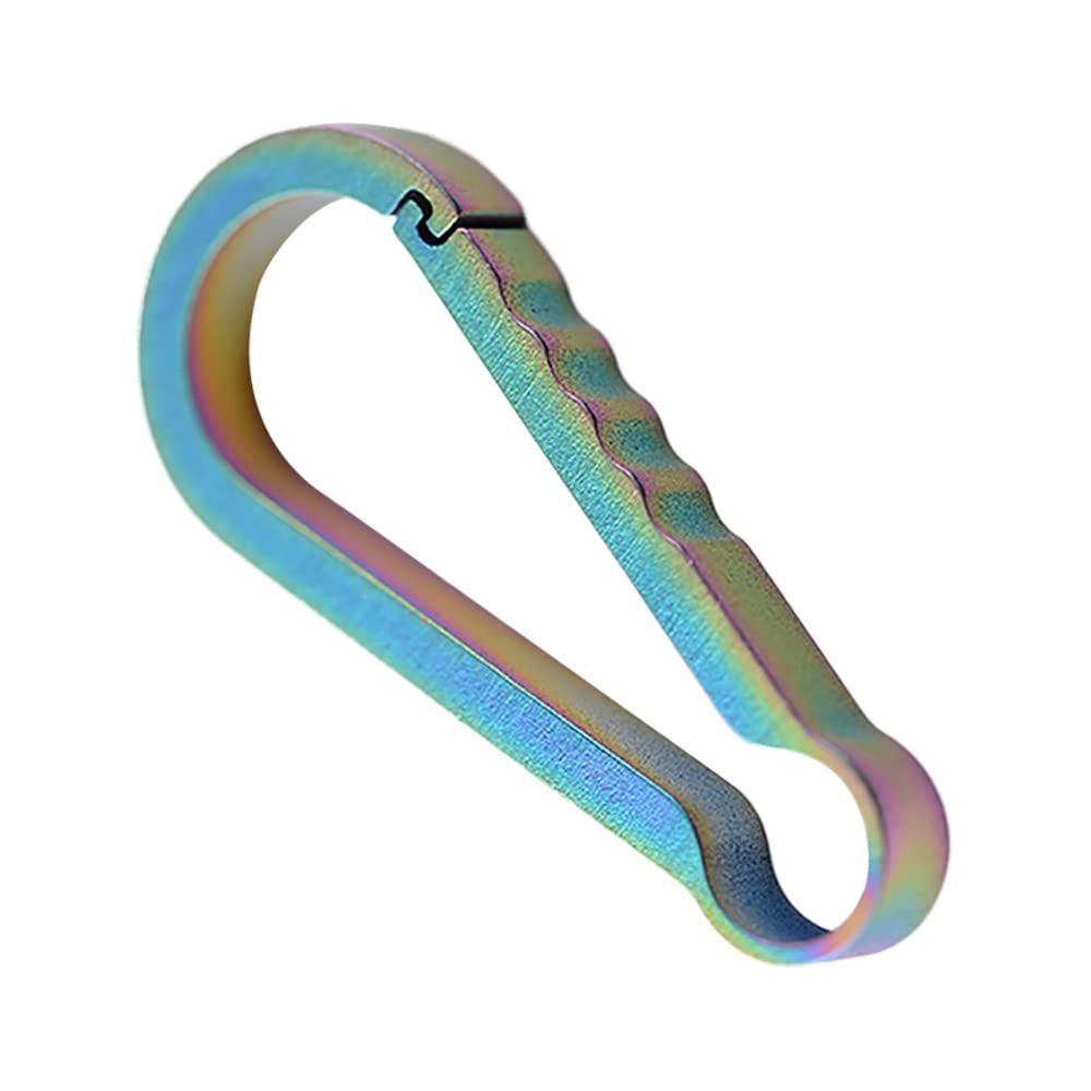 SENEISE EDC Key Chain, Locking Carabiner 1PCS Titanium Alloy Mini Lightweight Key Holder for Outdoor Travel Tool(36mm Length Colorful)