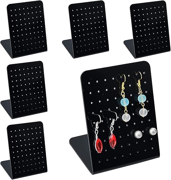 4-Pack Acrylic Earring Display Holders - 72 Holes Each For Stud Earrings Storage Or Retail Showcase - View #8