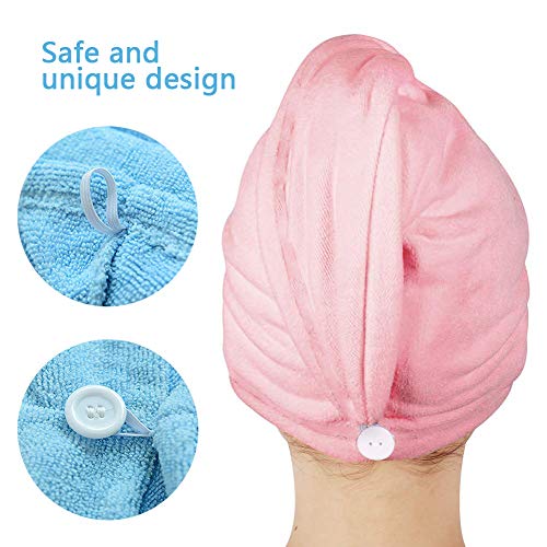 BETOY Asciugamano Capelli a Turbante 4 Pezzi